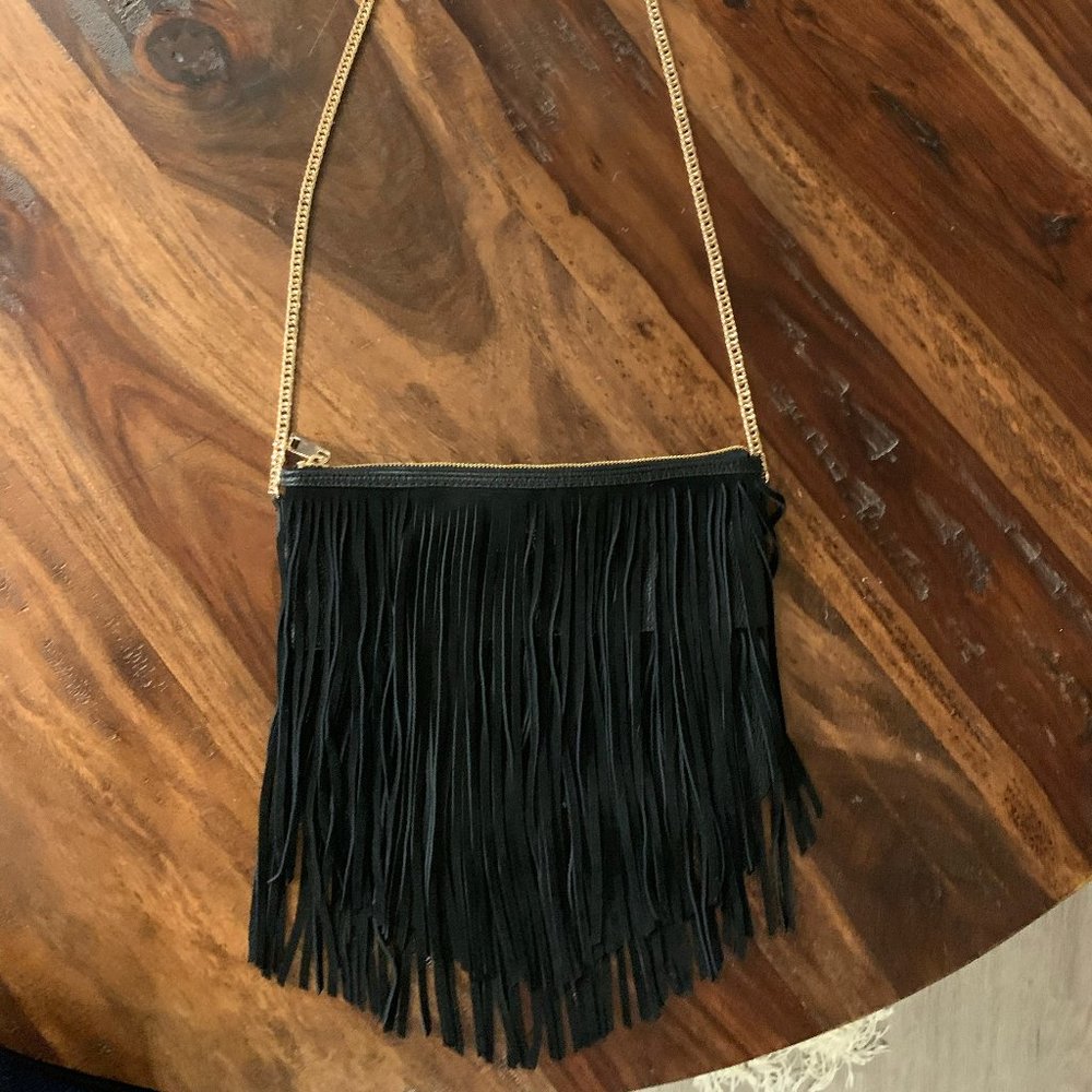 Black fringe Purse
